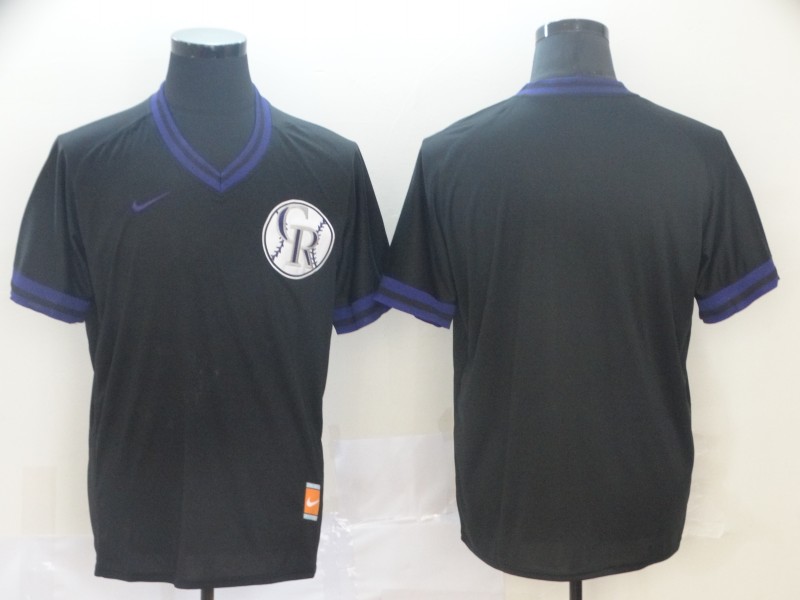 Men's Colorado Rockies Black Alternate Blank Jersey